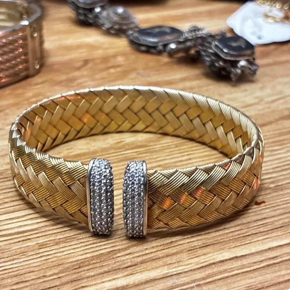 Sterling Silver Signed JCM Italy Woven Cuff